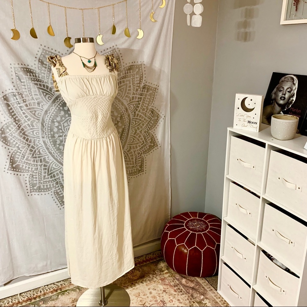 Free People Canvas Linen Maxi Dress